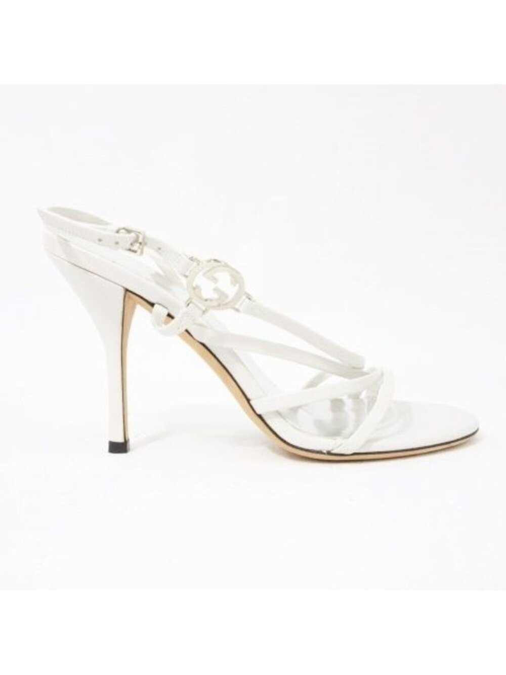 Gucci Sandals Ankle Strap GG Mark Gray - Picture 5 of 9